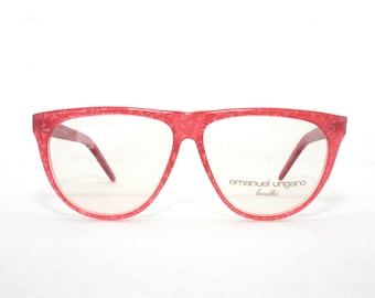 Emanuel Ungaro 559 Anteojos Persol 80's Rose Red Silver New Old Stock 1980's Frame Italy Size 56-74 (=18)-140 Her Eye Glasses Women's