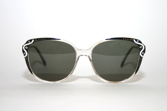 Maxim's de Paris Sunglasses Black White Vintage 8… - image 2