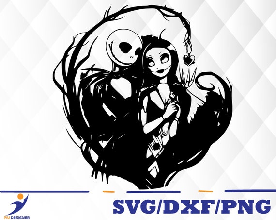 Download Nightmare Before Christmas svgdxfpng/ jack and sally vines ...