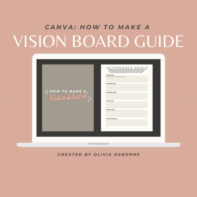 How to Make A Vision Board Guide Canva Guide Template Etsy