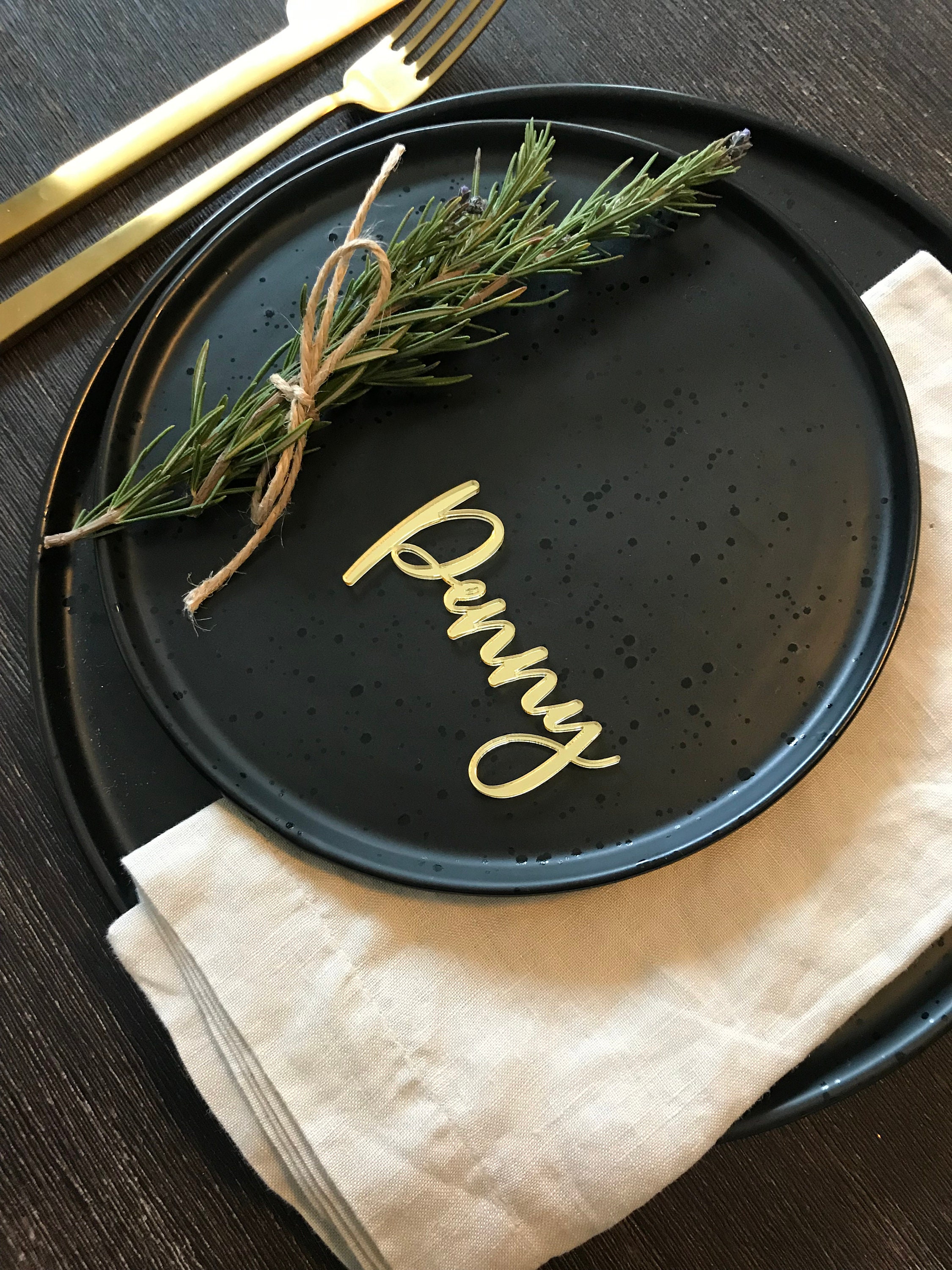 Acrylic name place cards Place cards Personalised acrylic Etsy