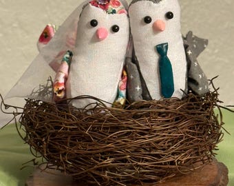 Wedding cake topper love birds unique keepsake