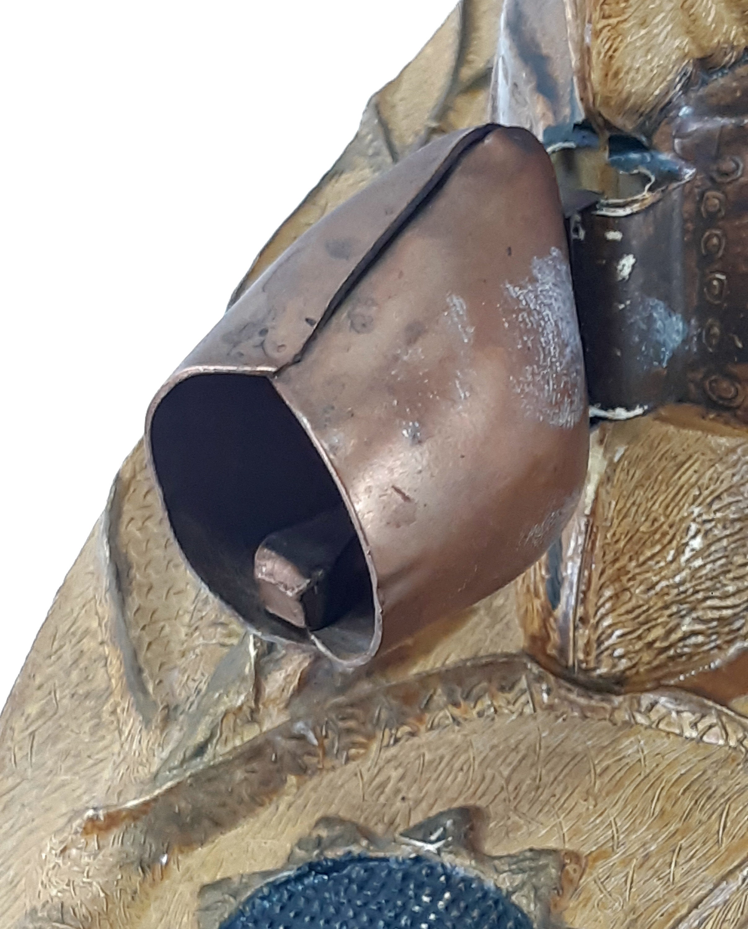 Vintage Plastic Bull Head with Copper Cowbell Wall Decorated Etsy