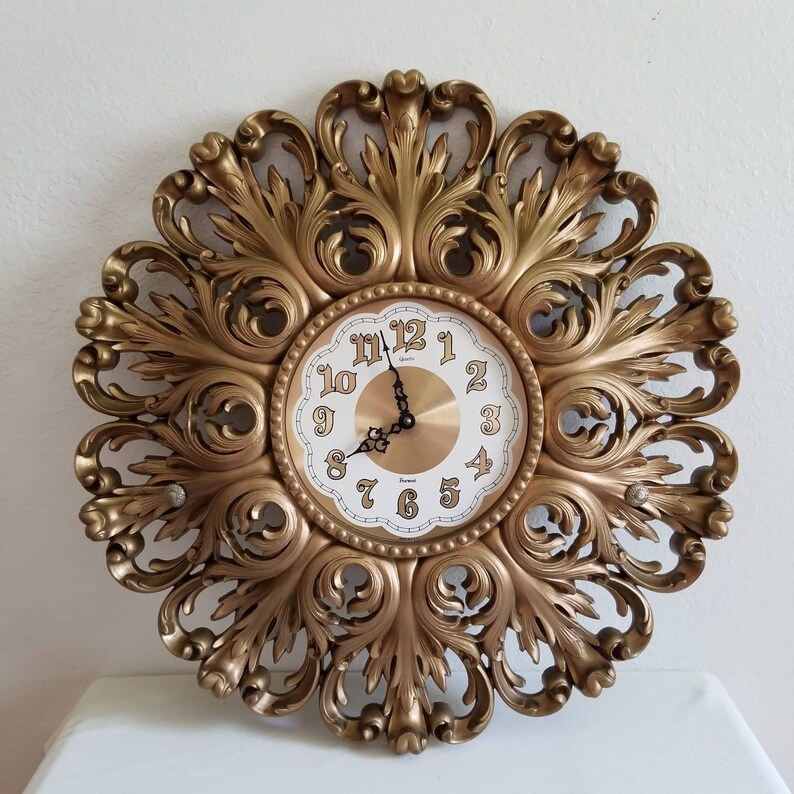Vintage 1976 Burwood USA 24 Ornate Wall Clock Works Etsy