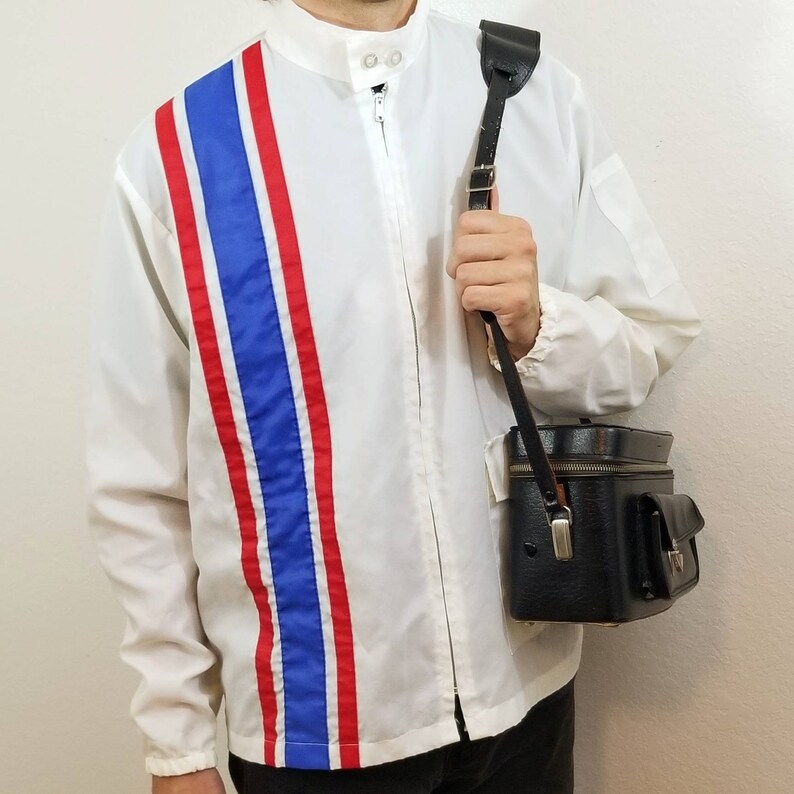 Vintage red /& blue windbreaker light riding jacket Men/'s Medium