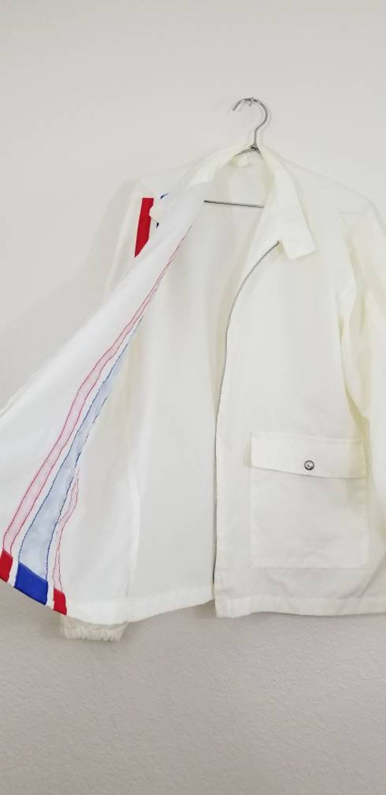Vintage red /& blue windbreaker light riding jacket Men/'s Medium