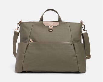 Olive Green Diaper bag, Backpack Diaper bag, Changing bag, Stroller bag, Nappy bag, Baby Changing bag, Convertible Backpack