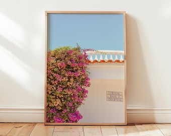 Rosa Bougainvillea Blumen Fotografie Druck: Algarve, Portugal (Digitaler Download)