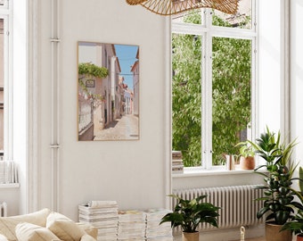 Lisbon Street Photography Print: Portugal Buildings, Boho Home Decor (Digital Download)
