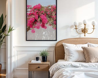 Rosa Bougainvillea Print: Mediterrane Reisefotografie (Digitaler Download)