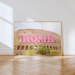 Impression Salutations de Rome, Italie, carte postale, téléchargement numérique, art mural tendance, affiche de salon esthétique, décoration d'intérieur preppy, mur de galerie