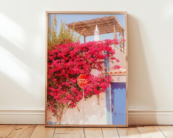 Rosa Bougainvillea Print: Mediterrane Reisefotografie (Digitaler Download)