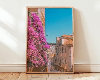 Lisbon Flowers Photography Print: Portugal Travel Art (Digital Download)