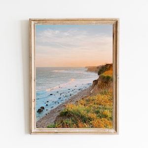 Montauk, Long Island, Digital Download, New York, Beach, Sunset, Costal photography, home decor, gallery wall, ocean, cliff, boho art