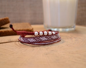 Latvian ethnic bracelet  with ethnic symbol "Ūsiņš"