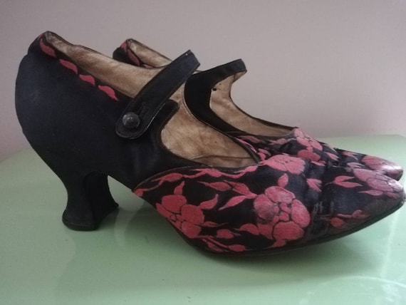 1920s Black Silk Dance shoes