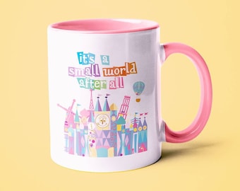 Pastel Small World Mug - its a small world coffee cup - disney coffee mug - disney lover gifts