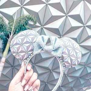 Epcot Mouse Ears, Rhinestone Spaceship Earth Ears, Epcot Ball Ears, Epcot Disney Ears, Epcot Center Ears