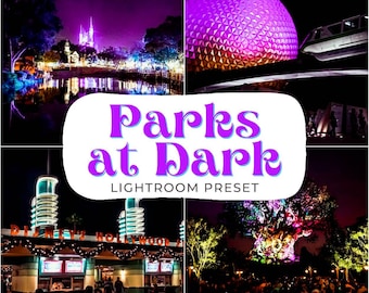 5 Parks at Dark Presets - Night Presets - Neon Presets - Nighttime Preset - Vibrant Preset - Glowing Presets