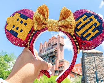 Tower of Terror Mouse Ears - Hollywood Tower Hotel Ears - Disney Rides Mouse Ears - Disney Halloween Ears - Fall Disney Ears