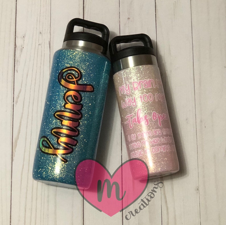 glitter stainless steel water bottle