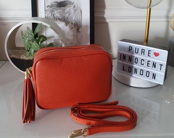 orange leather handbolsas uk