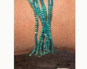 Turquoise Miyuki Delica Stretch Bracelet Set, Beaded Bracelet Set