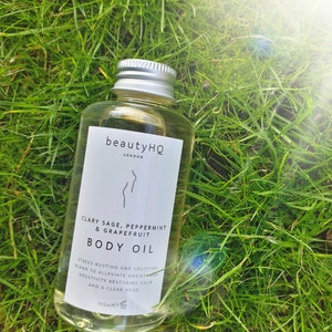 Clary sage, peppermint and grapefruit body oil Luxury Clean Beauty Skincare