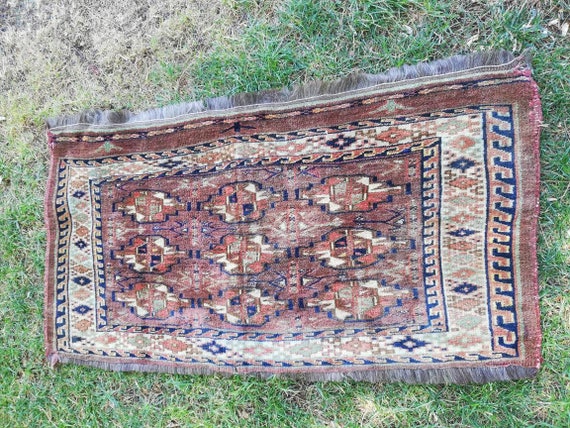 oushak rug 2x3 kilim rug free shipping turkish rug vintage rug unique rug natural dye small pastel brown blue muted colour doormat yastik