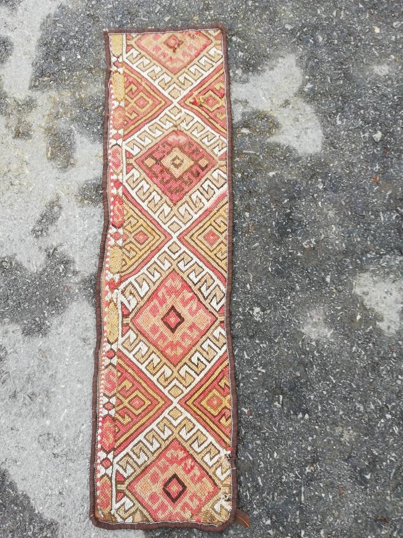 oushak rug 2x3 kilim rug free shipping turkish rug vintage rug unique rug natural dye small pastel brown blue muted colour doormat yastik