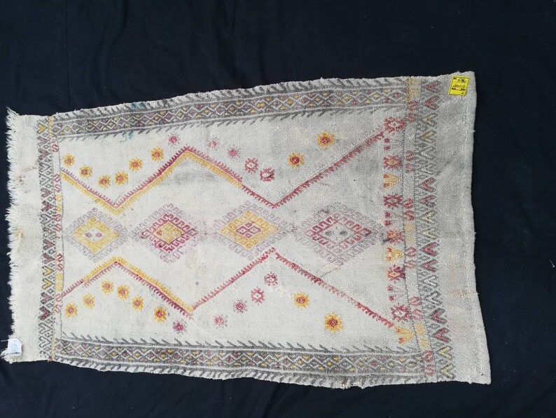 oushak rug 2x3 kilim rug free shipping turkish rug vintage rug unique rug natural dye small pastel brown blue muted colour doormat yastik