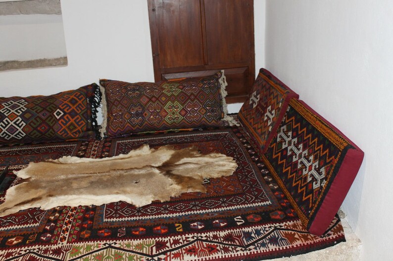 oushak rug 2x3 kilim rug free shipping turkish rug vintage rug unique rug natural dye small pastel brown blue muted colour doormat yastik