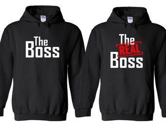 Partner Pärchen Herren Damen Hoodies Pullover Set /"The King /& His Queen/" Gold