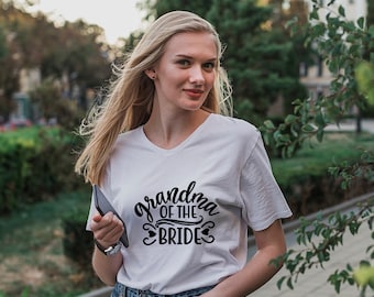 Grandma of the Bride T-Shirt - Customized Graphic Women Tee - Casual Wear - Wedding Vibes - Family Love - Special Wedding Role Tee