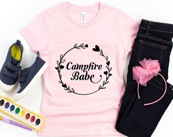 Campfire Babe T-Shirt - Customized Graphic Unisex Tee -Elegance Clothing - Ordinary Wardrobe -Adventure Apparel - Camping - Campfire Babe