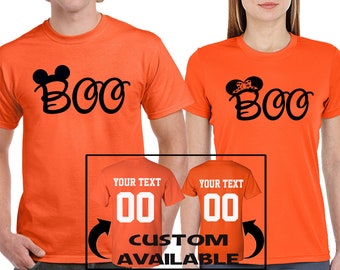 BOO Funny Halloween Couple T Shirt Cool Halloween Tshirt Custom Back Side For Men Women