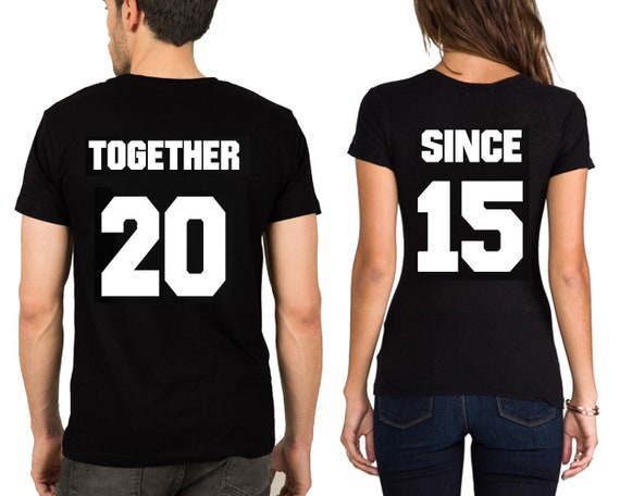 Back Side Together, Since Couple Matching, Matching T-shirt, Comfortable Wear, Soft Fabric, Add Your Number, Marriage Date, Fashion Style