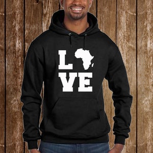 Black Power LOVE Unisex HOODIE Sweatshirt AFRICA Map Burgerrechten Hoodie Sweatshirt