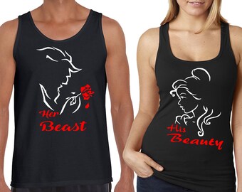 Beast Beauty Tank Top, Couple Valentines Day, Beauty Couple Tank Top, Cotton Tank Top, Matching Tank Top, Anniversary Gift, Birthday Gift