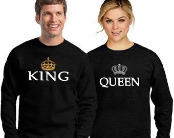King & Queen Unisex Couple Crewneck - Sweatshirt Super Couple Sweater King Queen