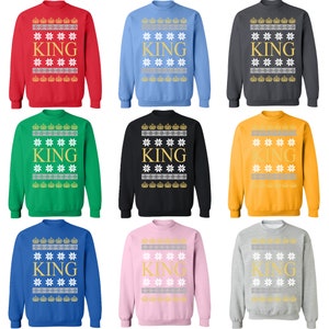 KING Christmas Design Ugly Christmas Sweater Christmas Sweatshirt Funny Xmas Sweater Sweatshirt CREWNECK