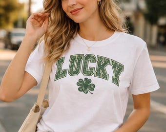 Lucky St Patrick's Day T-Shirt, Irish Clover Design