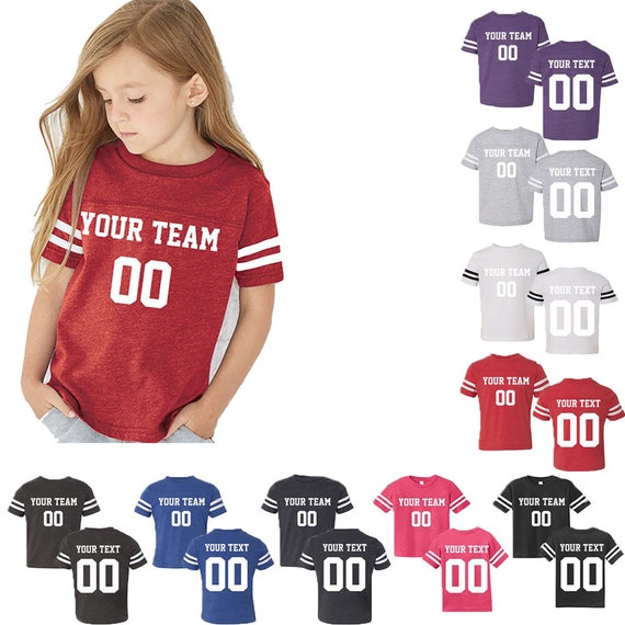 Personalized Toddler Jersey, Toddler Short Sleeves Jersey, Name and Number Front Back Custom Text Number, Kids New Born Jersey T-shirt