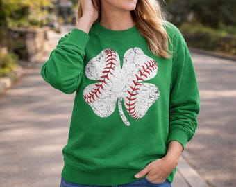 St Patrick's Day Baseball Clover Shirt, Irish Family Outfit