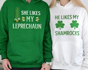 Couple Shirts, St Patrick's Day Shamrock Leprechaun Matching Outfit
