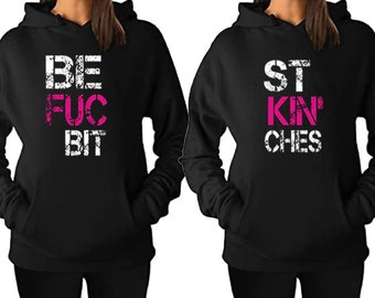 Best Fucking Bitches, Best Friends Matching Couple Hoodie, Forever Tee BFF, Black Hoodie Regular, Couple Hoodie, Best Unisex, Cool Print