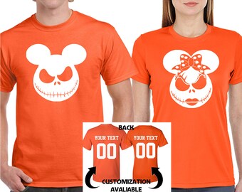 Jack Sally Maus Ohren lustige Halloween paar T Shirt cool Halloween Tshirt Custom Rückseite für Männer Frauen