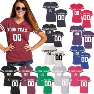 Benutzerdefinierte Fußballtrikot, personalisierte Frauentrikot, Kurzarmtrikot, Team Name und Nummer, Baumwolltrikot, Geburtstagsgeschenk, Geschenk für sie