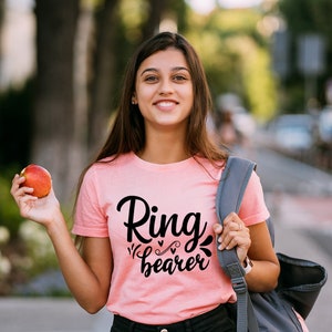 Ring Bearer T-Shirt - Customized Graphic Unisex Tee - Casual Wear - Wedding Moments - Bridal Party Tee - Little Helper - Youngest Member