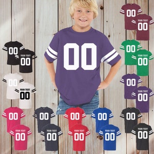 Personalized Youth Football Jersey Bodysuit Custom Name and Number Custom Jersey for Kids Newborn Size Jersey Tee Big FRONT